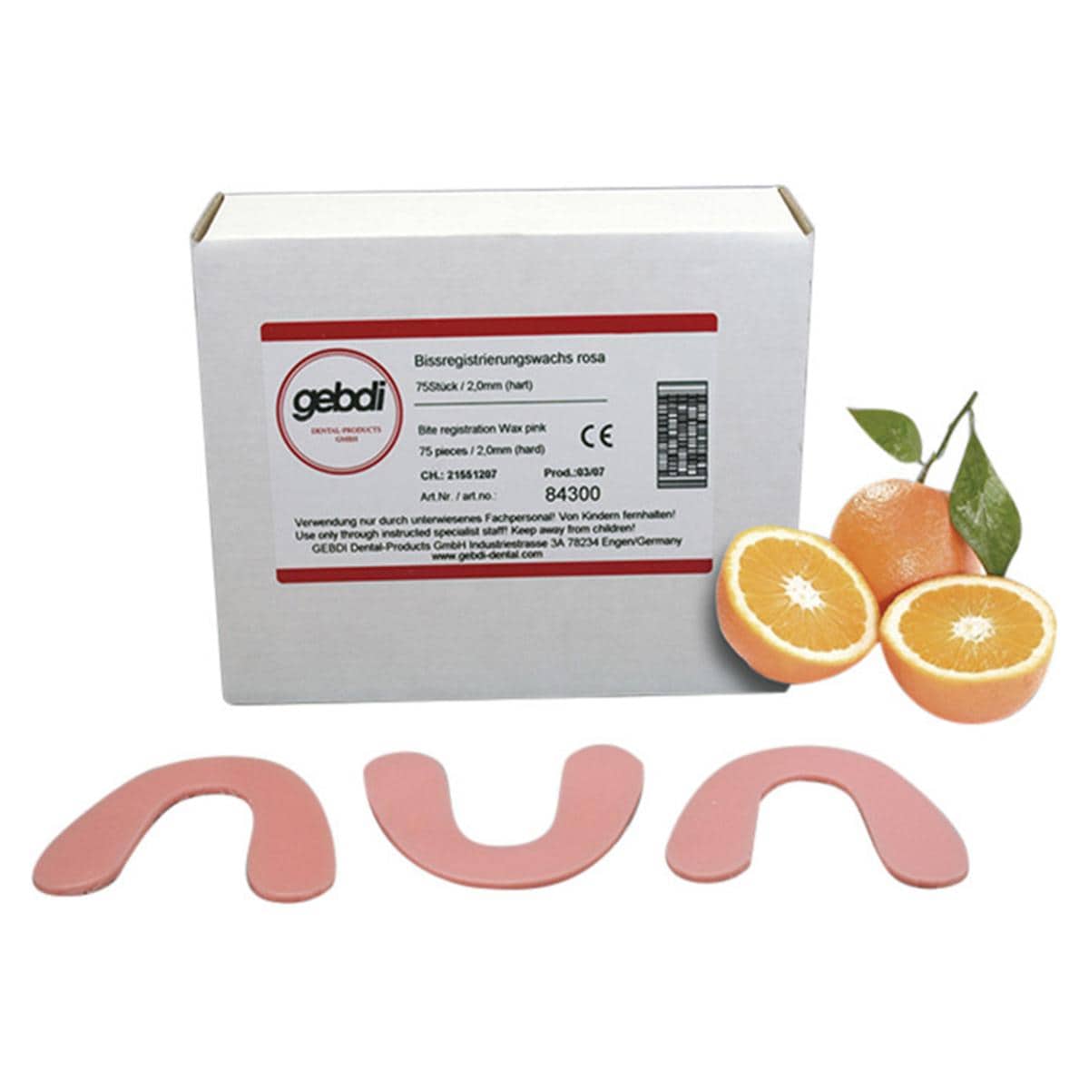 Bissregistrierungswachs mit Orangenaroma - Hart, Packung 75 Stück