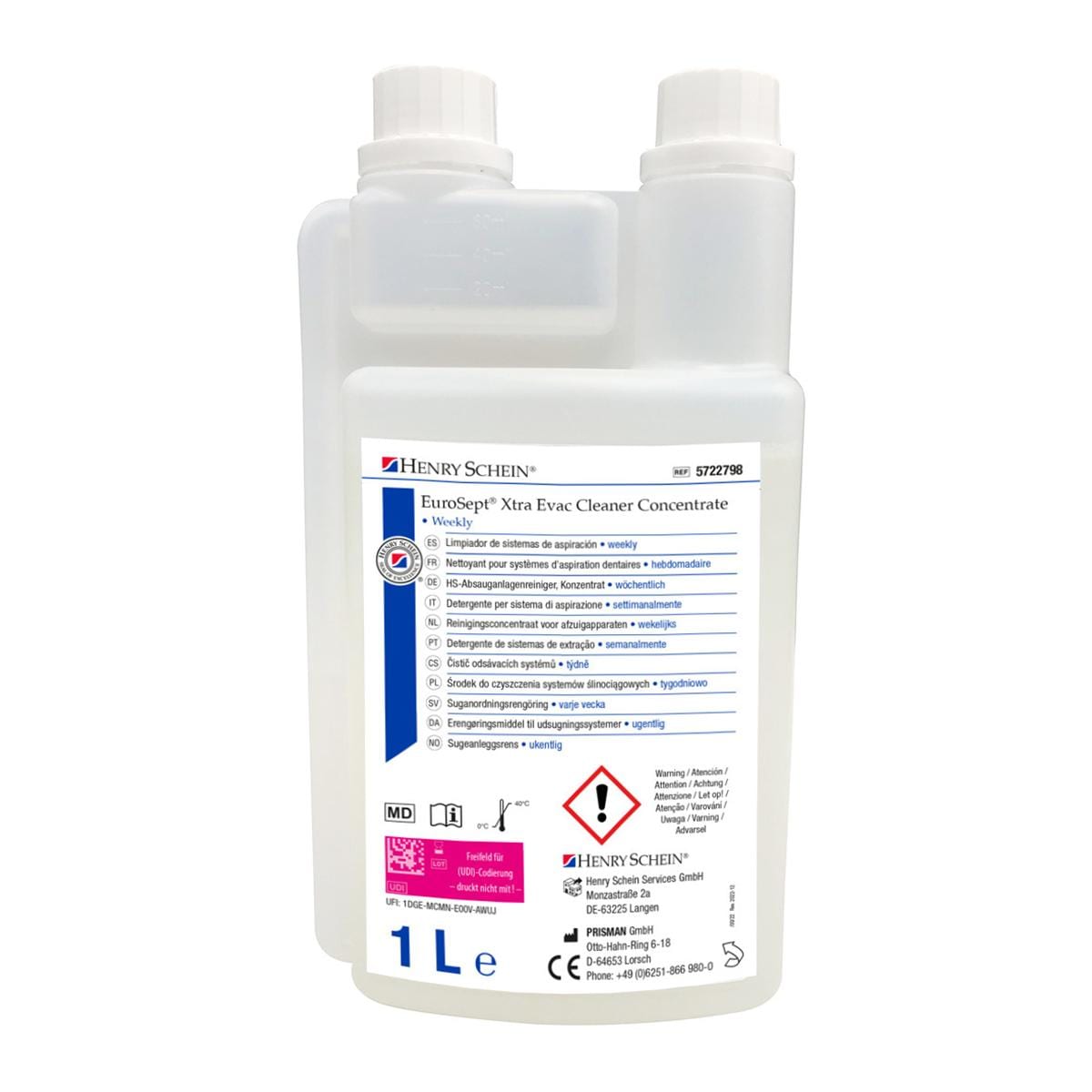 HS-Absauganlagenreiniger EuroSept® Xtra, Konzentrat wöchentlich - Flasche 1 Liter