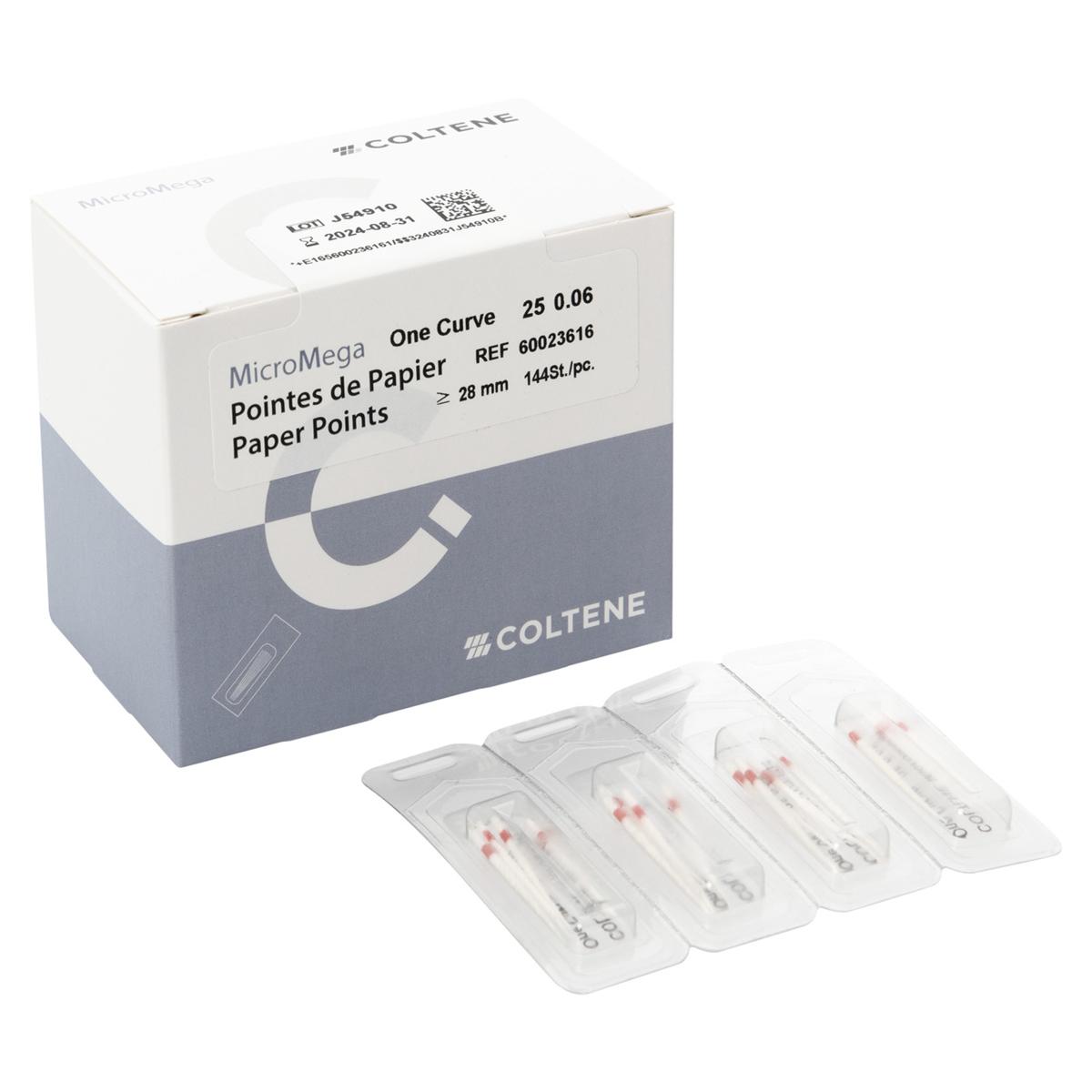 MicroMega One Curve™ Papierspitzen - Konizität 06, ISO 025, Packung 60 Stück