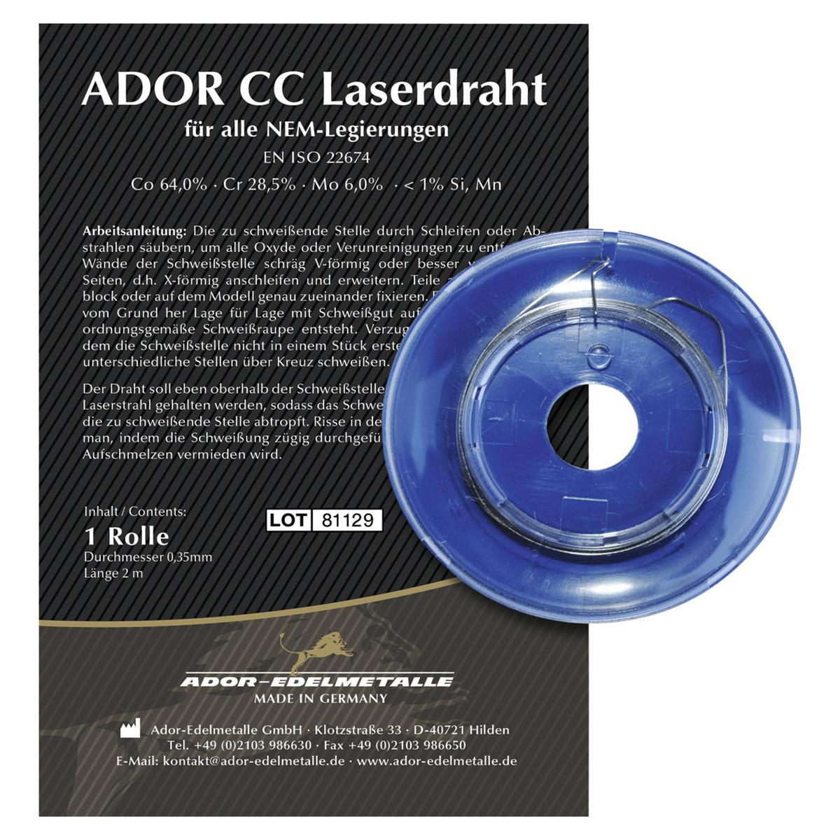 ADOR CC Laserdraht, Rolle - Stärke 0,35 mm, Packung 2 m