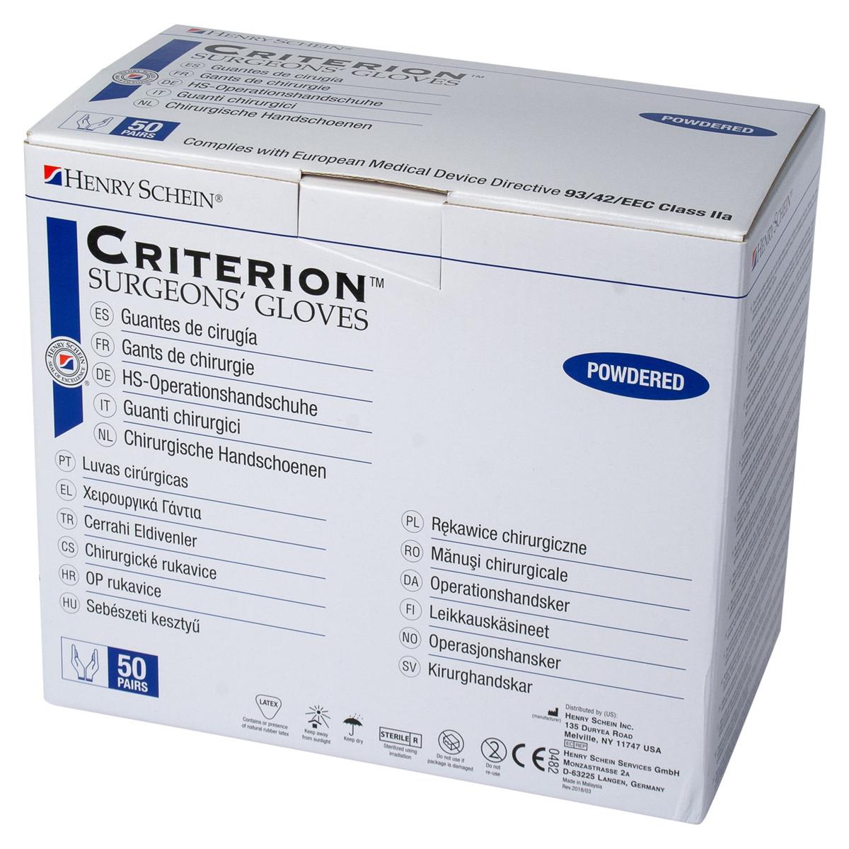 HS-Latex OP-Handschuhe steril gepudert, Criterion™ Surgeon Gloves - Größe 9, Packung 50 Paar