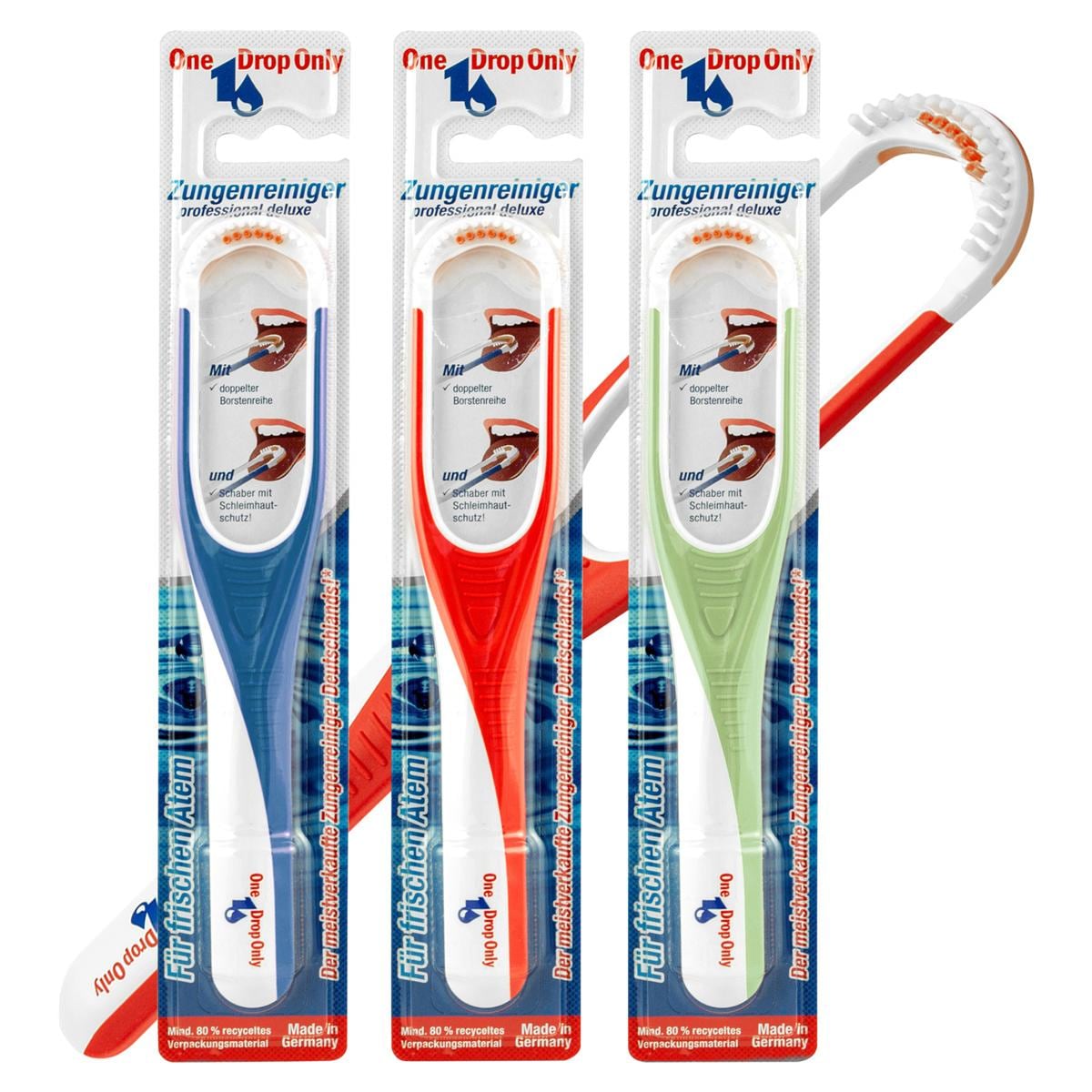 One Drop Only® Zungenreiniger professional deluxe Öko - Doppelte Borstenreihe