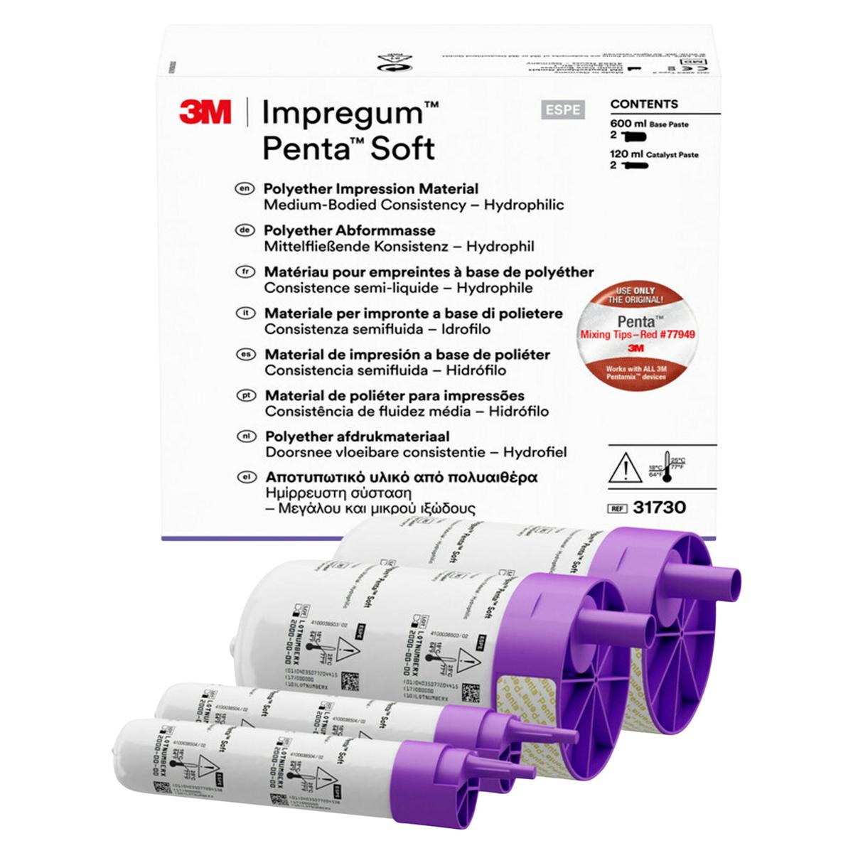 3M Impregum™ Penta™ Soft für PENTAMIX - Nachfüllpackung - Schlauchbeutel 2 x 300 ml Basispaste und 2 x 60 ml Katalysator