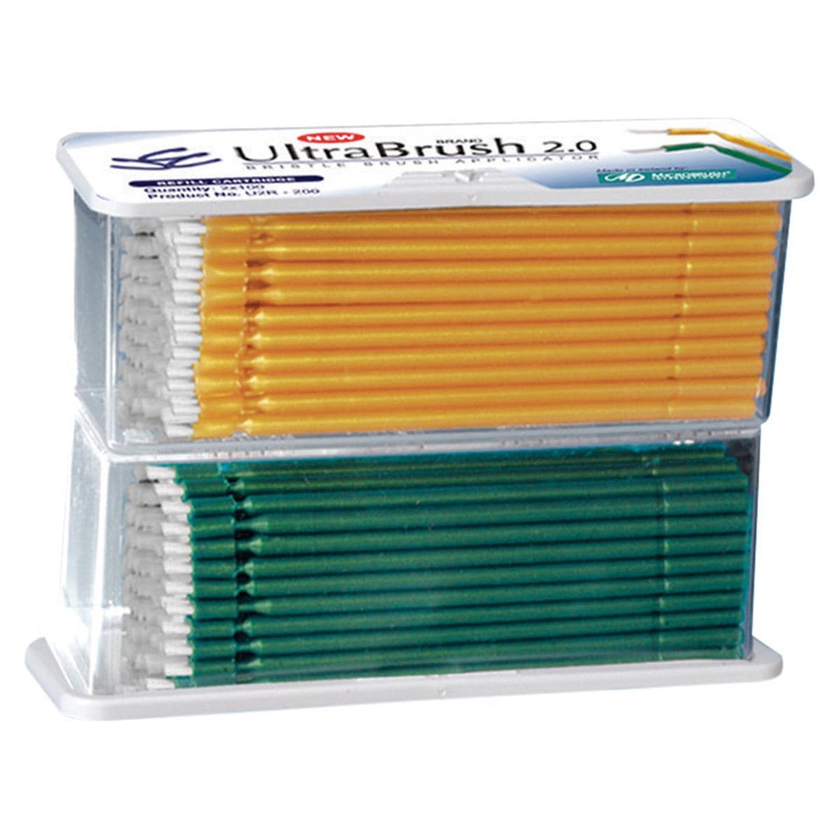 Ultrabrush® Bürstenapplikator 2.0 - Nachfüllpackung - Gelb/Grün, Regular, Packung 200 Stück