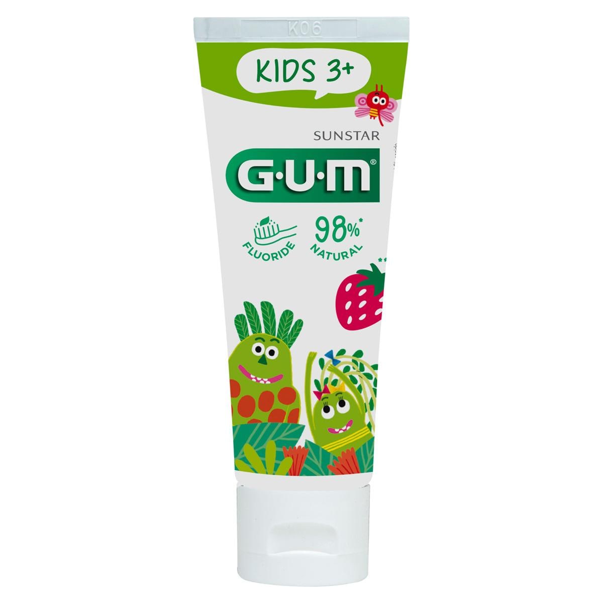 GUM® KIDS Zahngel Erdbeere 3+ - Tube 12 ml
