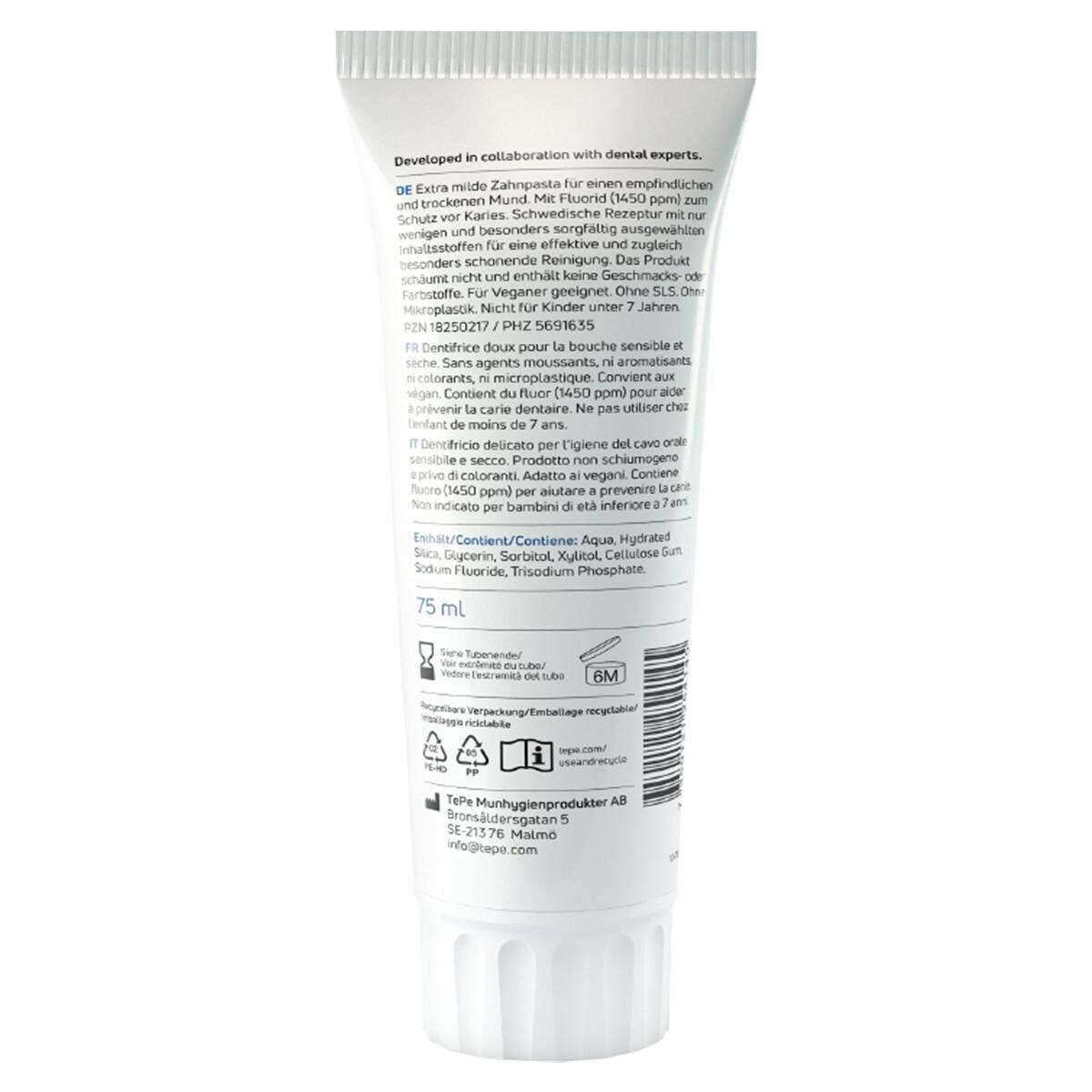 TePe Pure™ Zahnpasta ohne Geschmack - Tube 75 ml