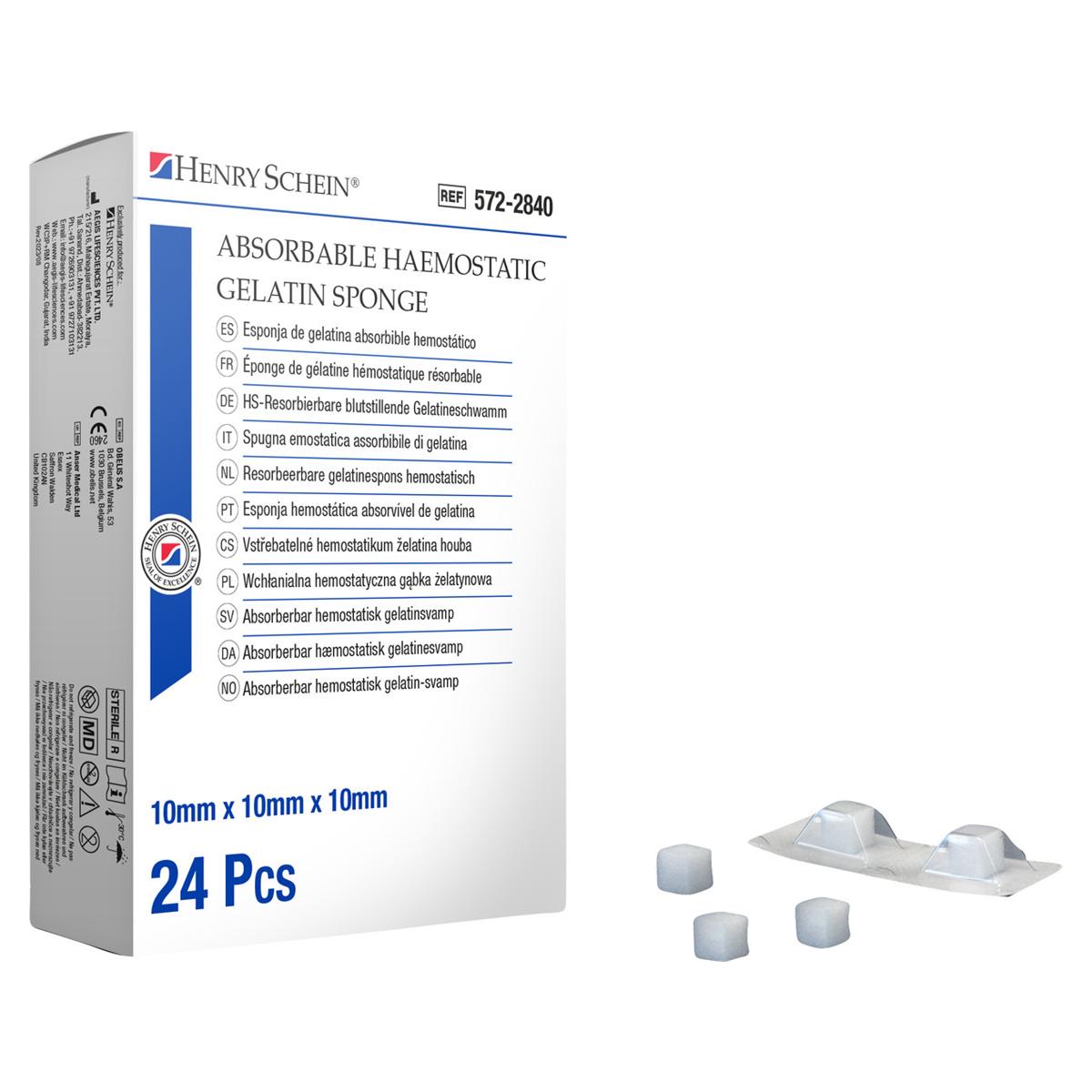 HS-Gelatine-Schwämme - Würfel 10 x 10 x 10 mm, Packung 24 Stück