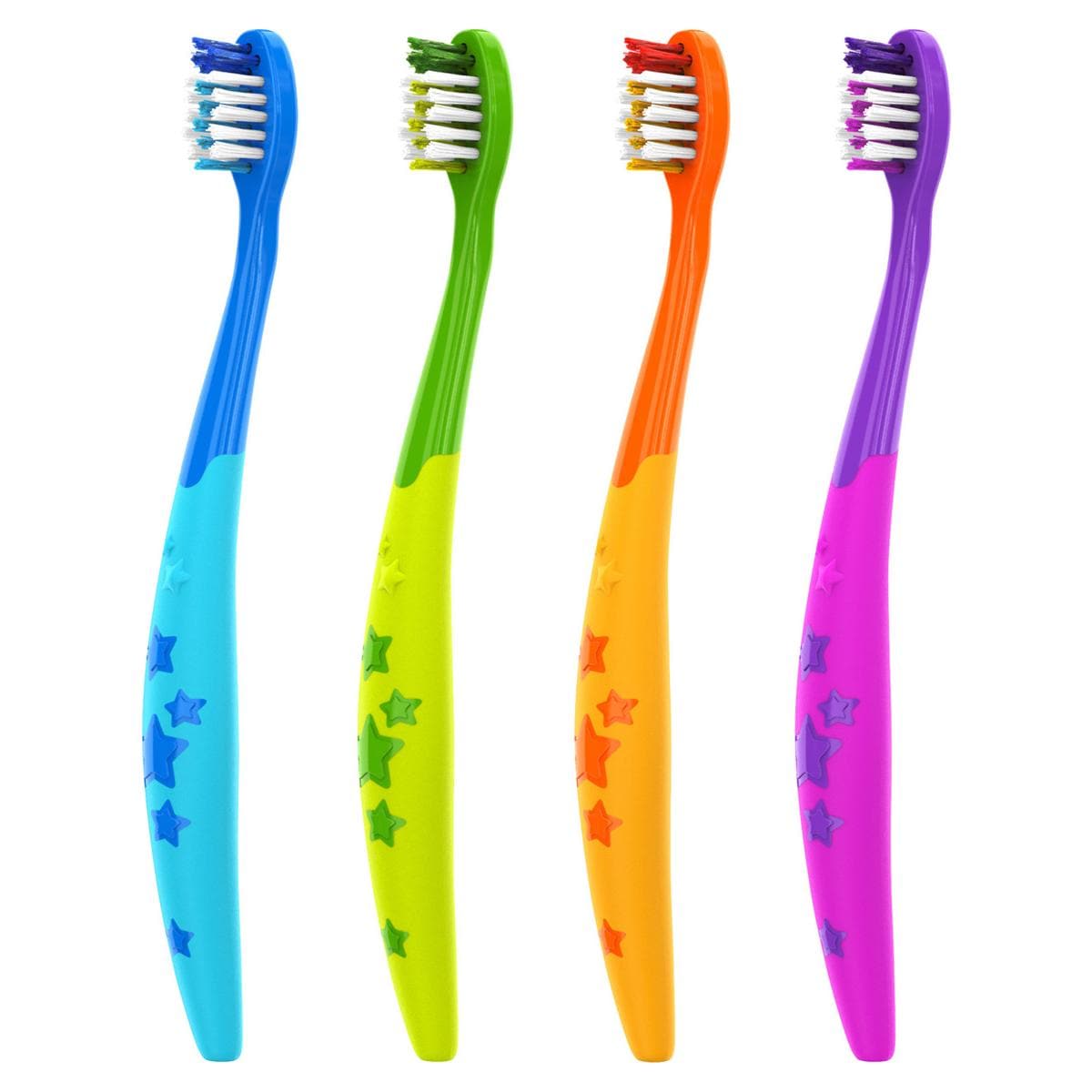 HS-Acclean® Kinderzahnbürsten 4 Farben 3 - 5 Jahre, 19 Büschel - Packung 72 Stück