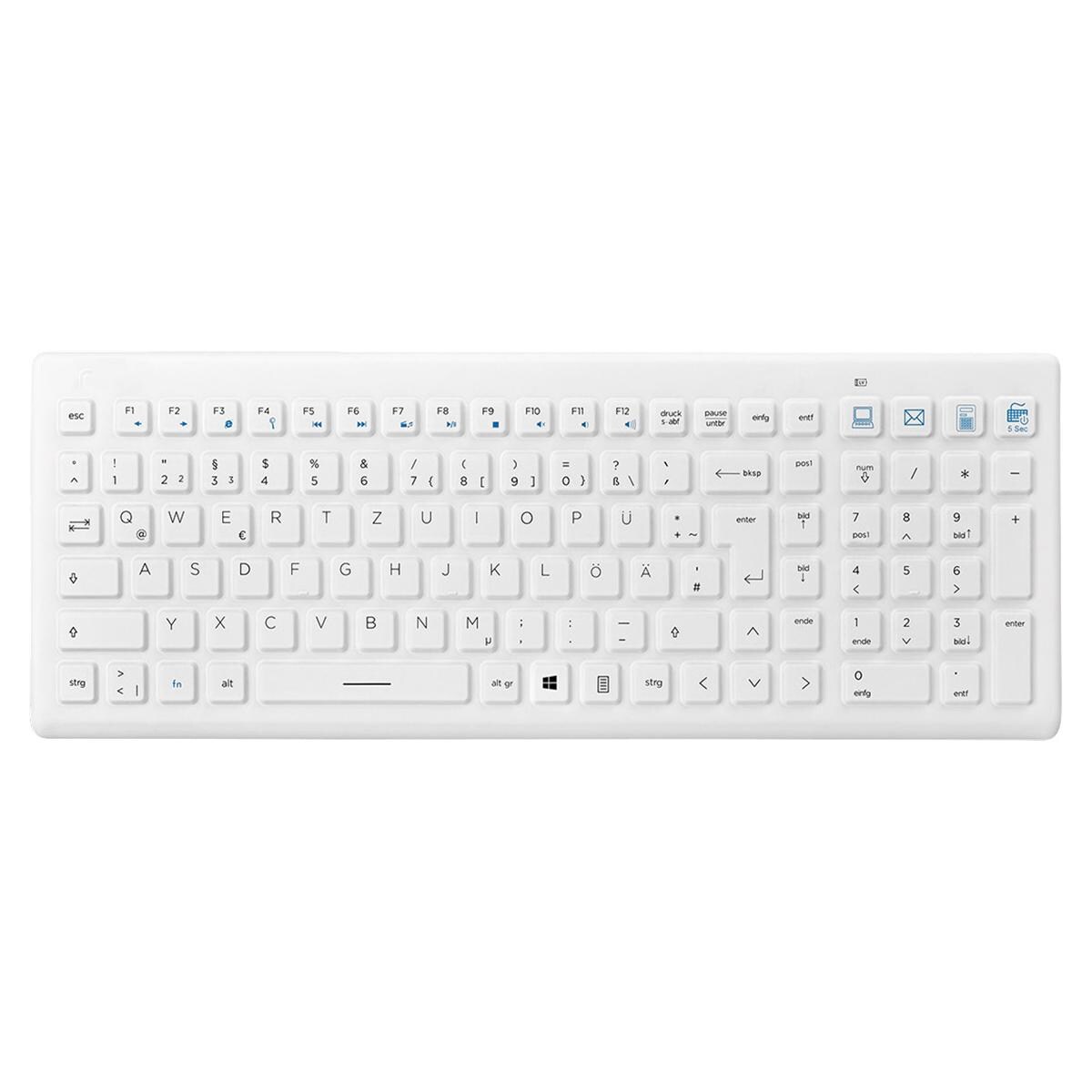 Hygiene Tastatur Wireless BF01 DE mit Nummernfeld - Weiß