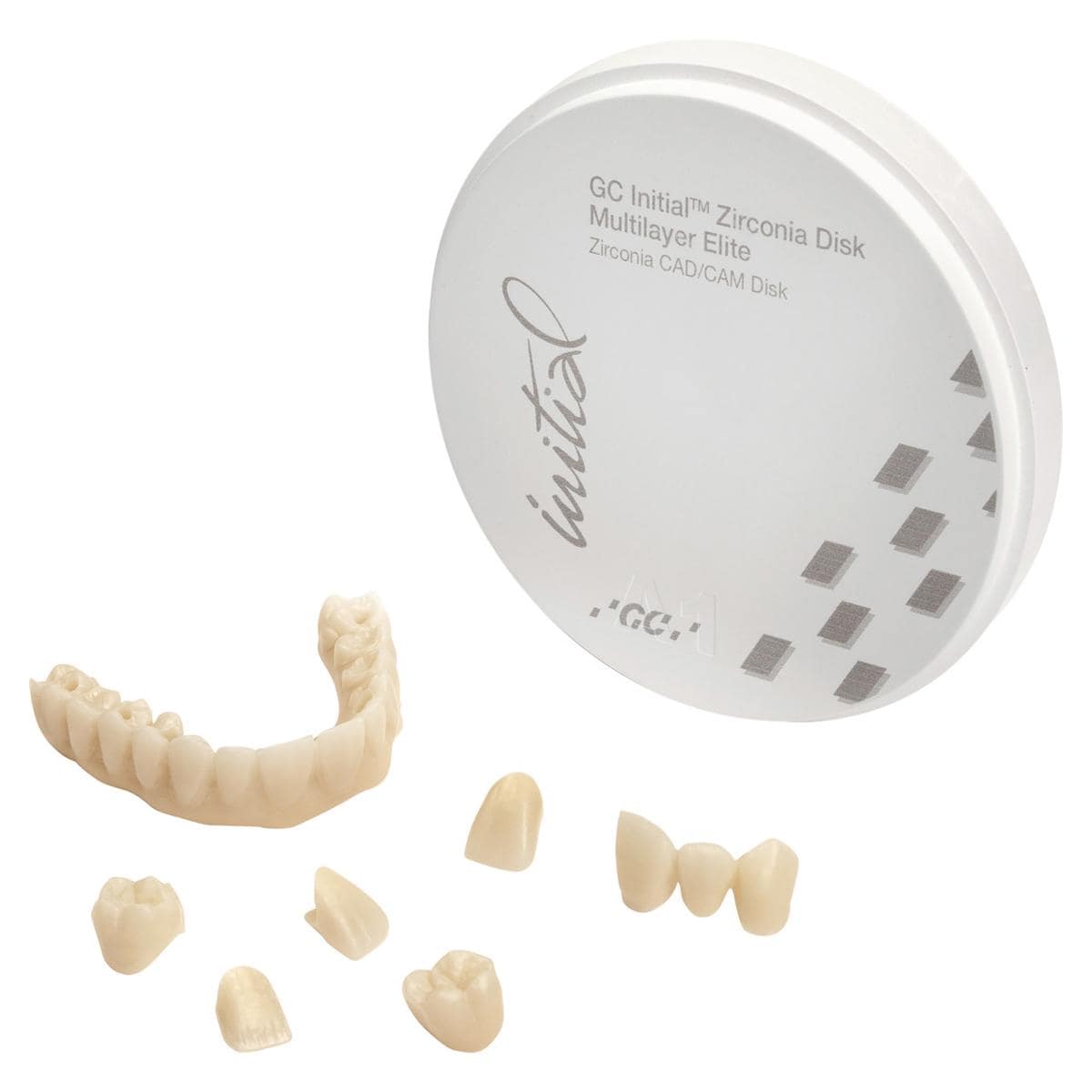 GC Initial™ Zirconia Disk Multilayer Elite - Ø 98,5 mm - A1, Stärke 14 mm