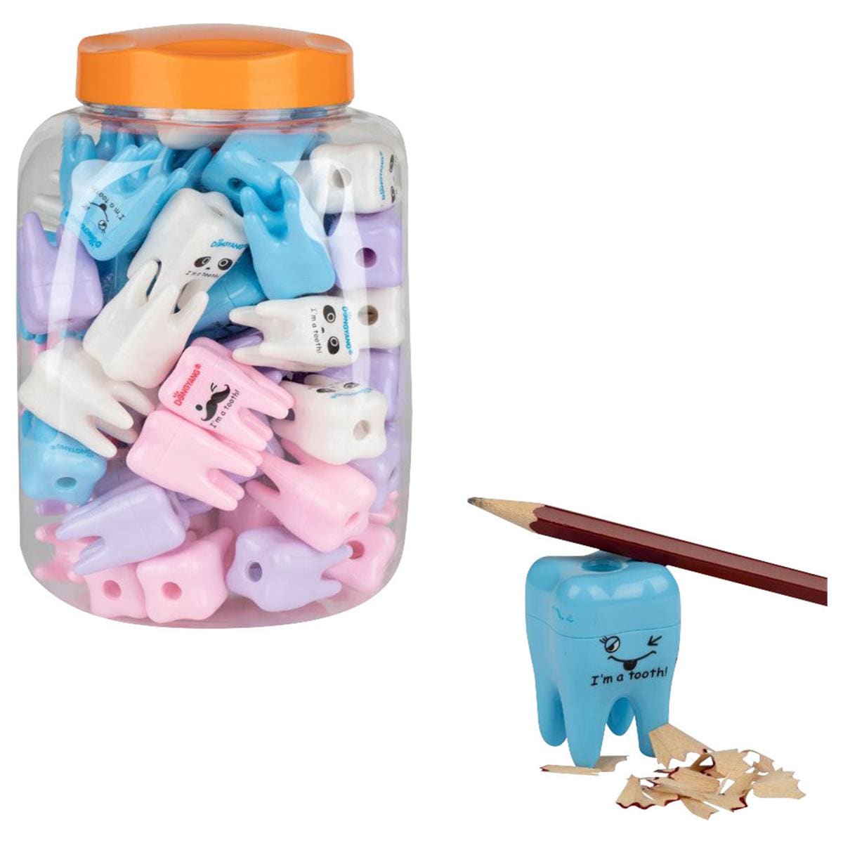 Backenzahn Bleistiftspitzer - Packung 80 Stück