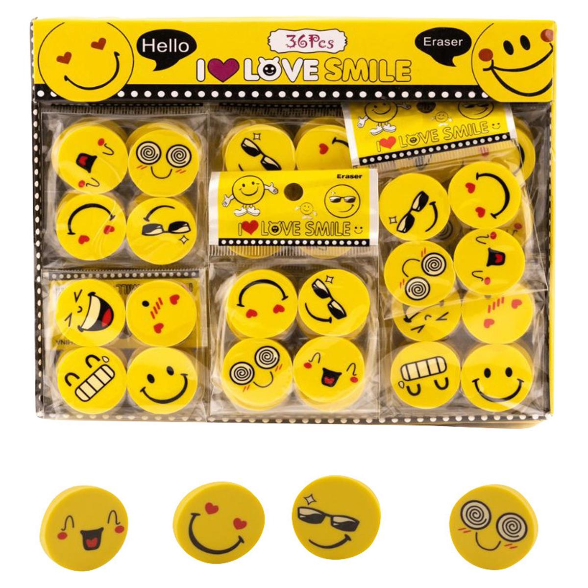 Mini-Radiergummi Emoji - Packung 144 Stück