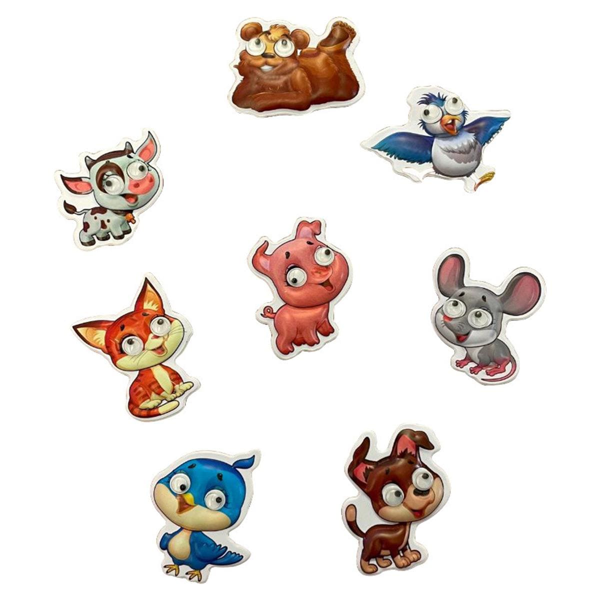 Tier-Googlies-Aufkleber - Packung 144 Stück