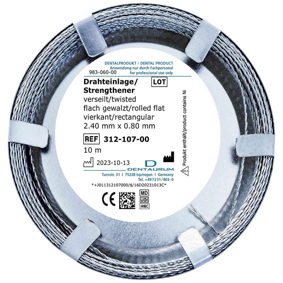 Drahteinlage, verseilt - 2,4 mm x 0,8 mm