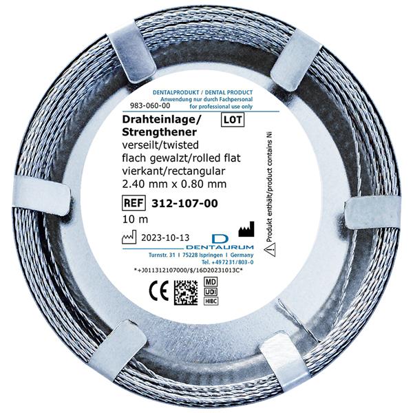 Drahteinlage, verseilt - 2,4 mm x 0,8 mm
