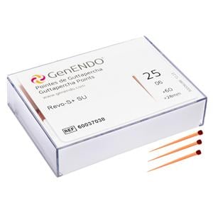 GenENDO Revo+ Gutta Percha - Konizität 4%, Länge 28 mm, Packung 60 Spitzen