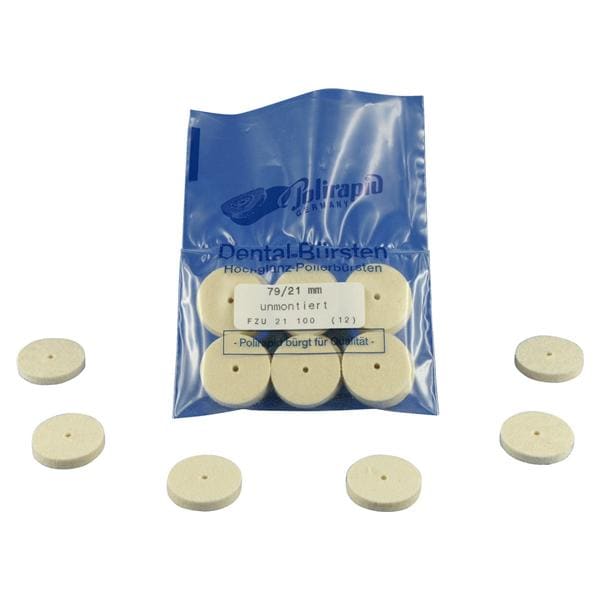 Filzrad aus Wollfilz - Größe 79/21 mm, Packung 12 Stück