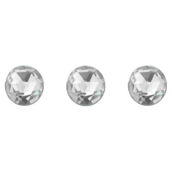 Prodental® Diamonds, Zahnschmuck Zirkonia Kreis, Rosenschliff - Weiß, Ø 1,5 mm, Packung 3 Stück