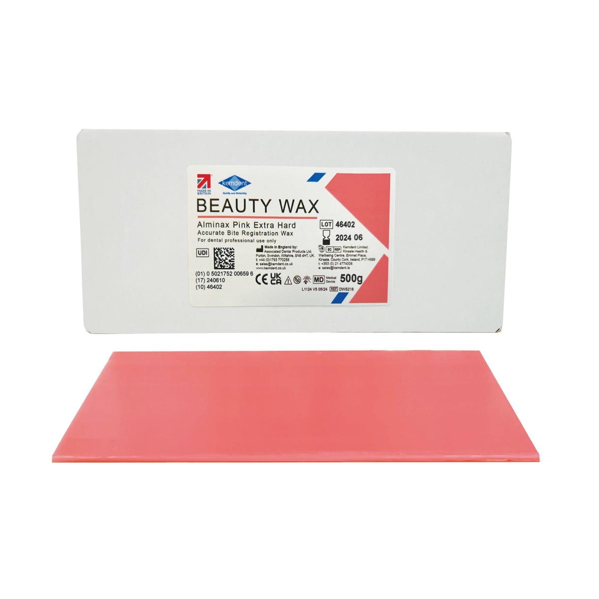 Alminax Pink Extra Hard Beauty Wax - Größe 80 x 175 x 2 mm, Packung 500 g