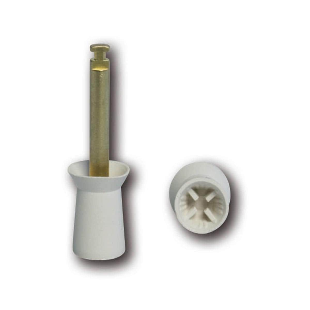 HS-Prophylaxekelche, montiert für Winkelstück - Weiß - hart, gerippt, Beutel 36 Stück