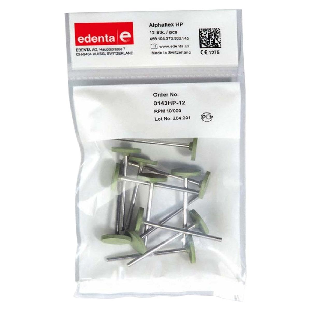 Alphaflex Hochglanzpolierer (grün) Schaft H - Rad klein (0143), Packung 12 Stück