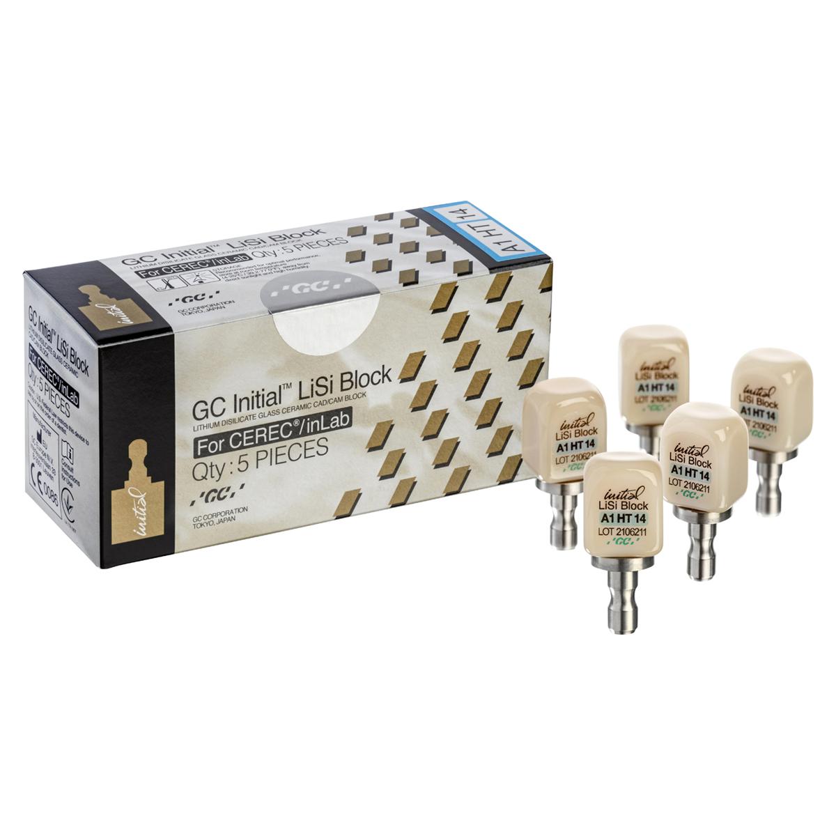 GC Initial™ LiSi Block HT für CEREC®/inLab - A1, Größe 14, Packung 5 Stück