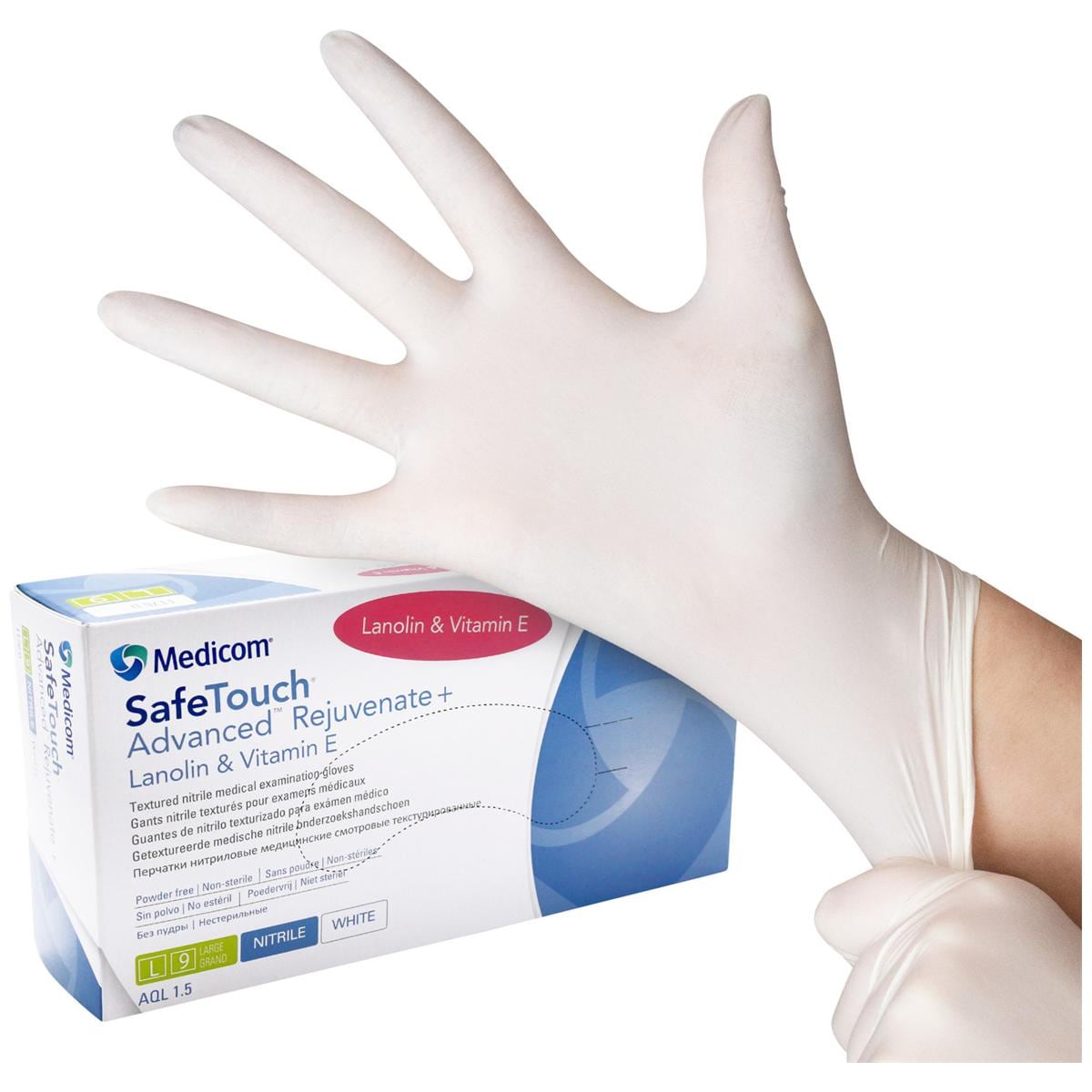 Medicom® SafeTouch® Advanced Rejuvenate medizinische Nitril-Handschuhe - Größe L, Packung 100 Stück