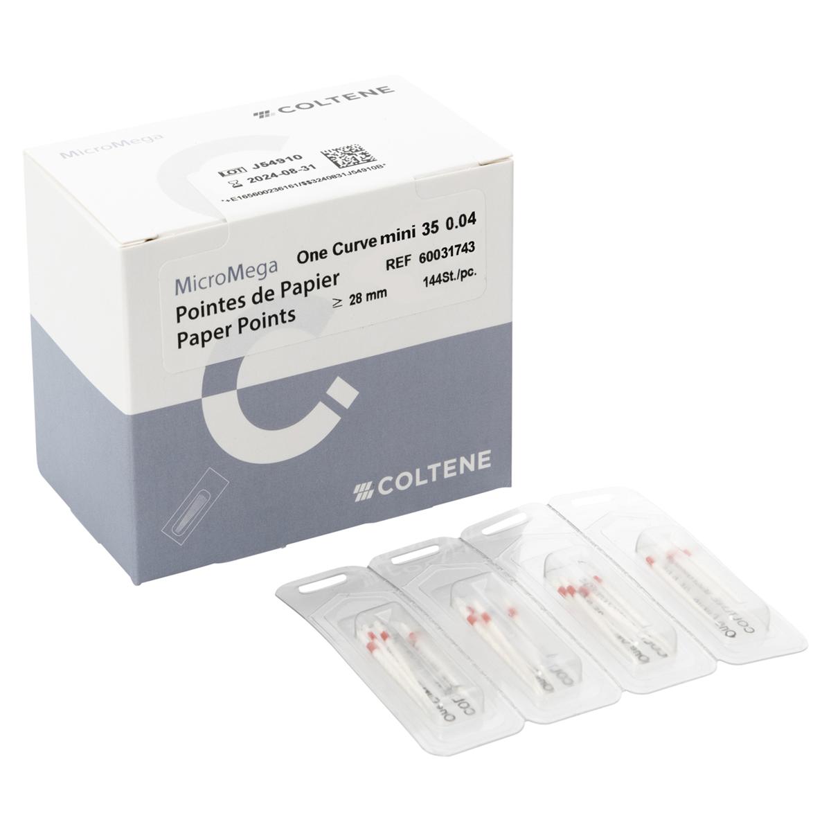 MicroMega One Curve™ mini Papierspitzen - Konizität 04, ISO 035, Packung 144 Stück