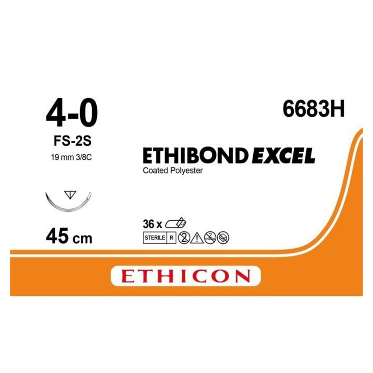ETHIBOND EXCEL grün, geflochten - Nadeltyp FS2S - USP 4-0, Länge 45 cm, Packung 36 Stück