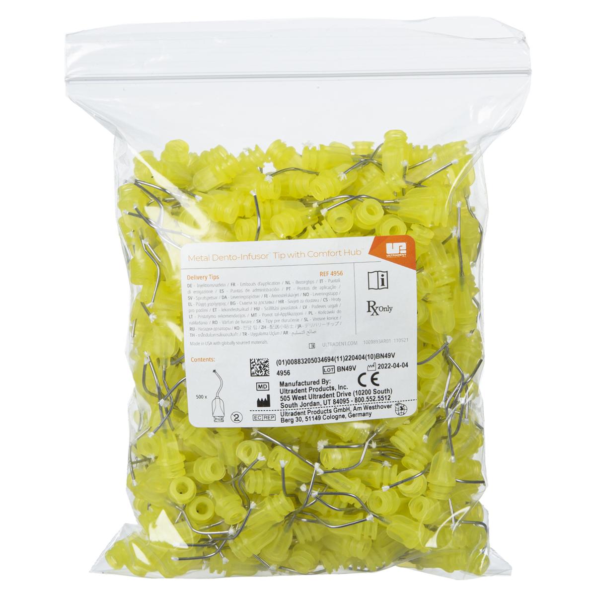 Metal Dento-Infusor™ Tip mit Comfort Hub - Packung 500 Stück