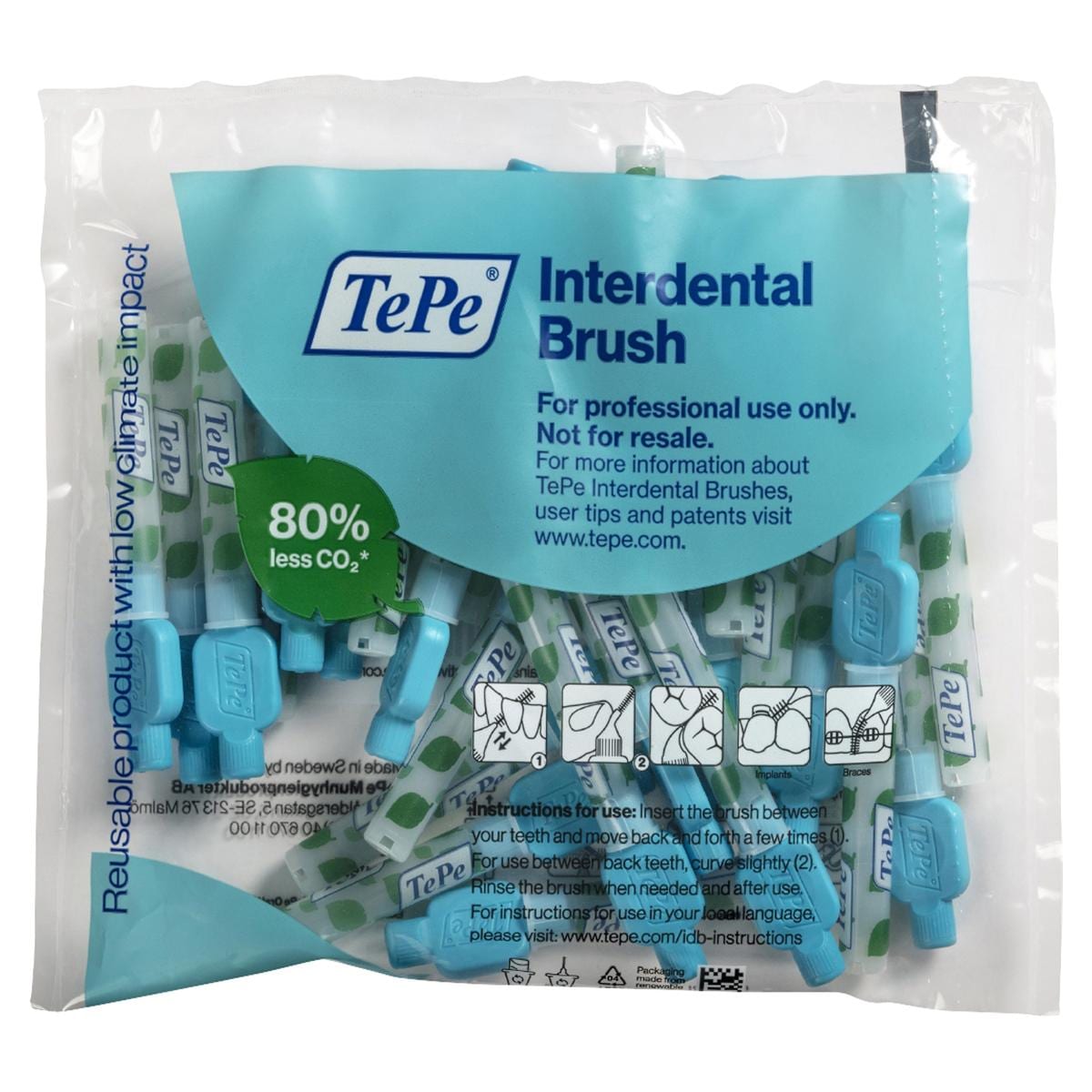 TePe Interdentalbürsten - Multipack - Blau - x-fein, Ø 0,6 mm, Packung 25 Stück