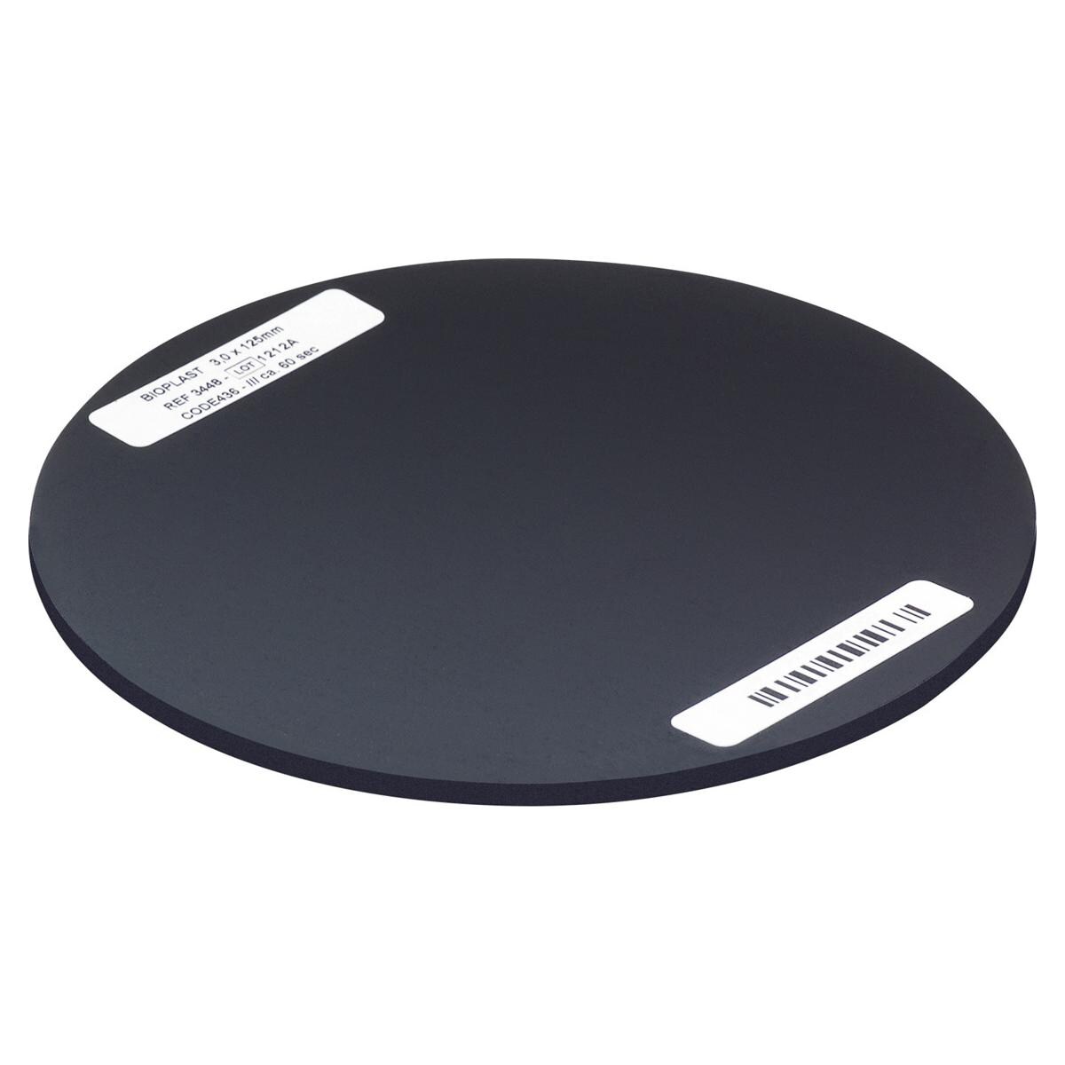 BIOPLAST® Color, Ø 125 mm - Einzelfarben - Schwarz, Stärke 3 mm, Packung 10 Stück