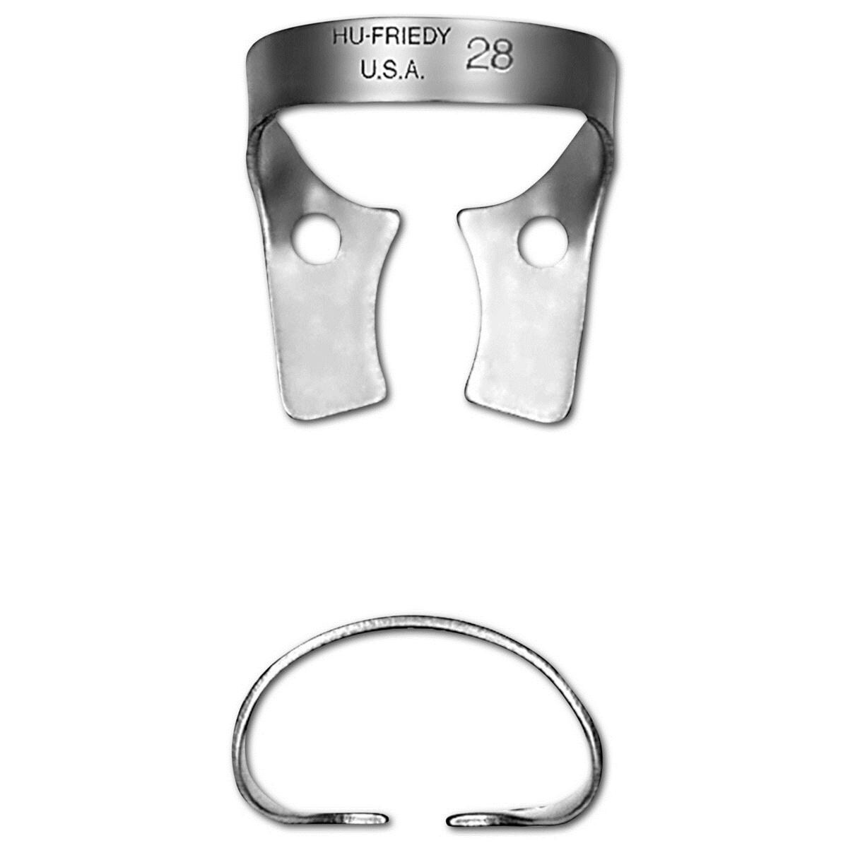 Kofferdam-Klammer - Untere Molaren - Figur 28, breit-flächiges Klammermaul