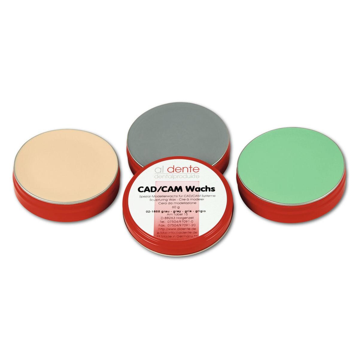 CAD/CAM Modellierwachs, medium - Grün, Dose 60 g