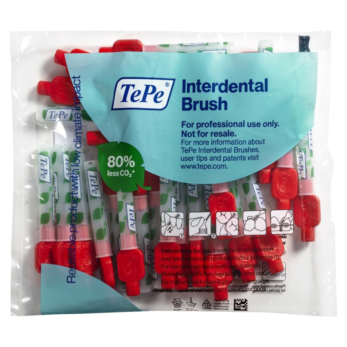 TePe Interdentalbürsten - Multipack - Rot - xx-fein, Ø 0,5 mm, Packung 25 Stück