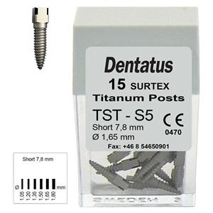 Classic Surtex Wurzelstifte Titan - Nachfüllpackung - TST-S5, Länge 7,80 mm, Ø 1,65 mm, Packung 15 Stück