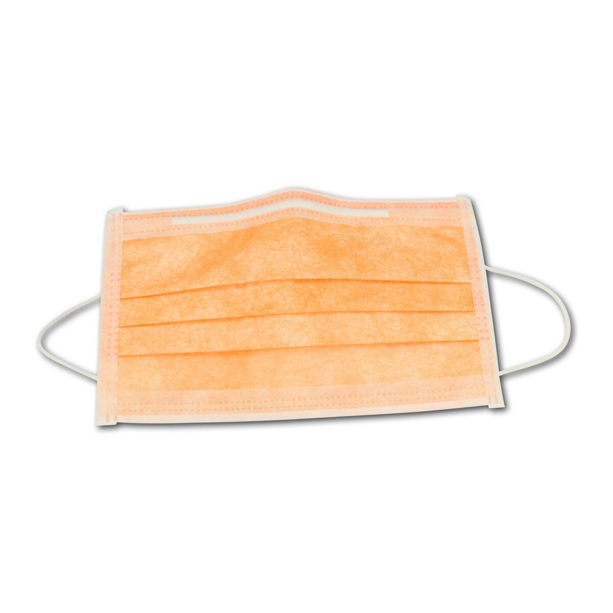 Monoart® Mundschutz Pro 3 mit Gummizug - Orange, Packung 50 Stück