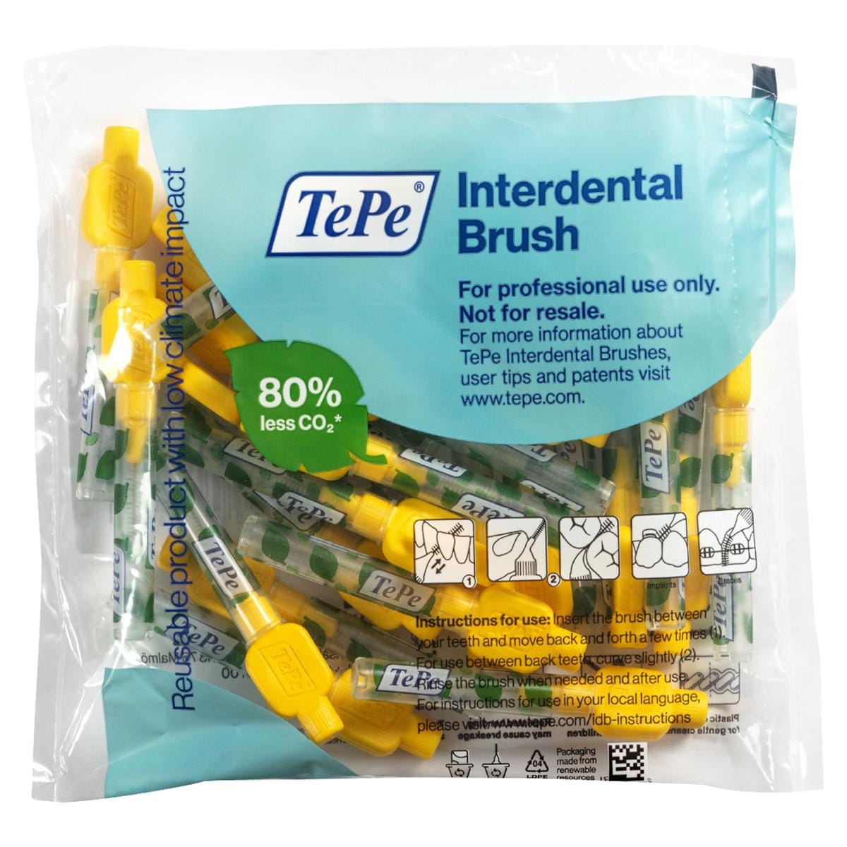 TePe Interdentalbürsten - Multipack - Gelb - fein, Ø 0,7 mm, Packung 25 Stück