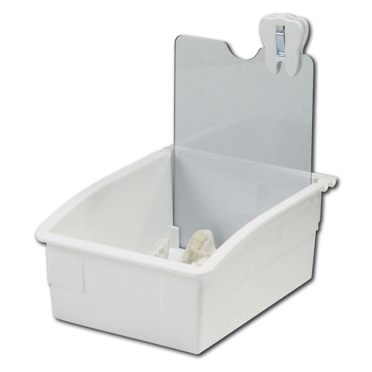 Dentalarbeitsschale 130 mit Platte und Zahnclip - Weiß