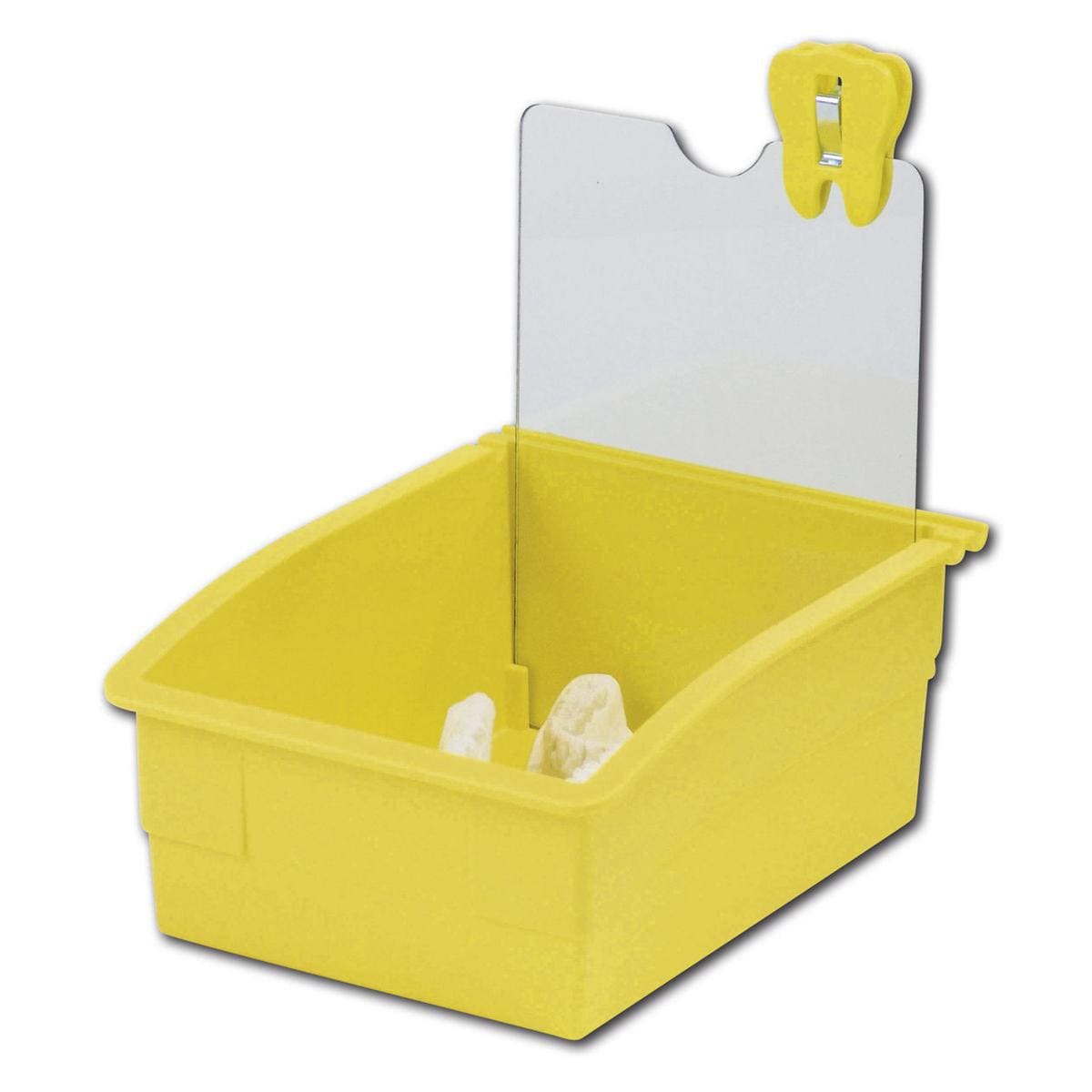 Dentalarbeitsschale 130 mit Platte und Zahnclip - Gelb