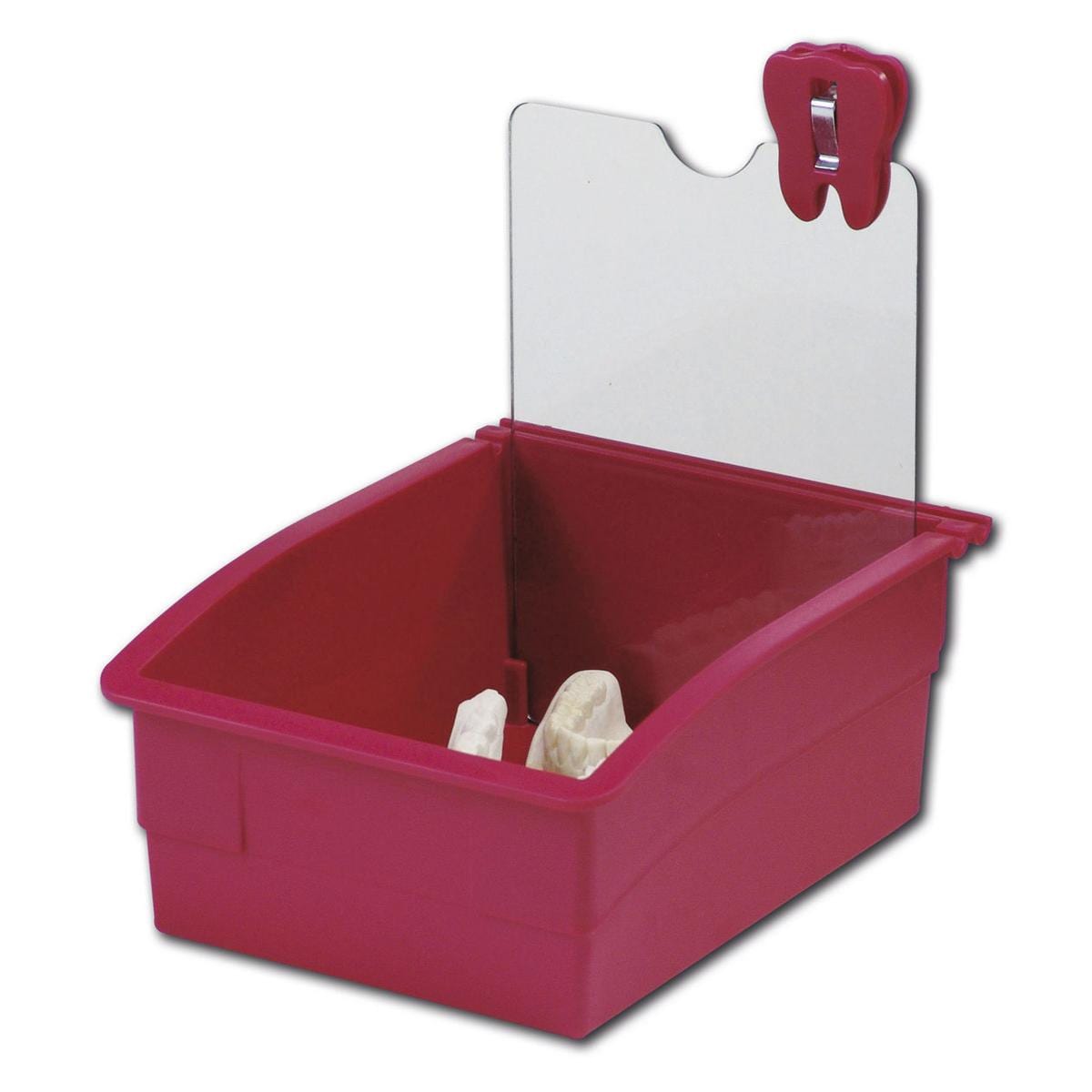 Dentalarbeitsschale 130 mit Platte und Zahnclip - Pink