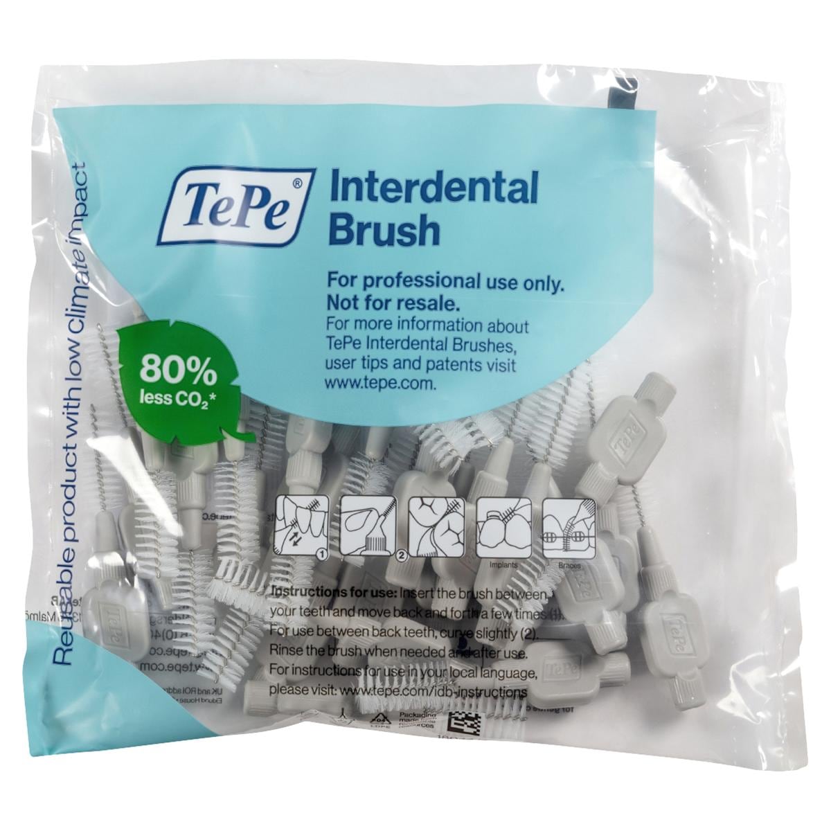 TePe Interdentalbürsten - Multipack - Grau - x-groß, Ø 1,3 mm, Packung 25 Stück