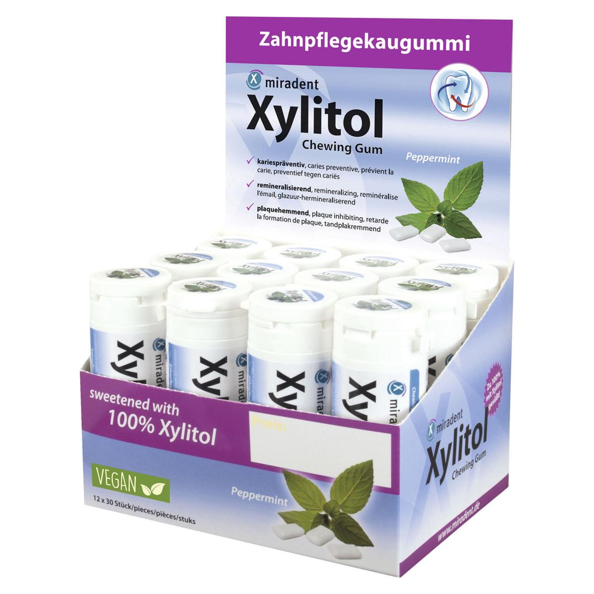 Xylitol Chewing Gum - Display - Pfefferminze, Packung 12 Stück