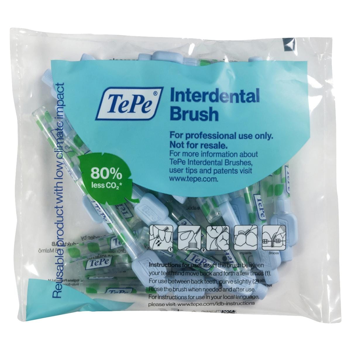 TePe Interdentalbürsten x-soft - Multipack - Hellblau - xx-fein, Ø 0,6 mm, Packung 25 Stück