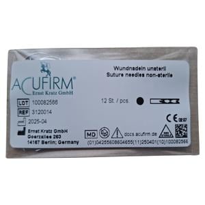 Wundnadeln, Nadeltyp GE 1/2 kreisförmig, Kohlenstoffstahlnadeln - Figur 212 dreikantig, Größe 12, Packung 12 Stück
