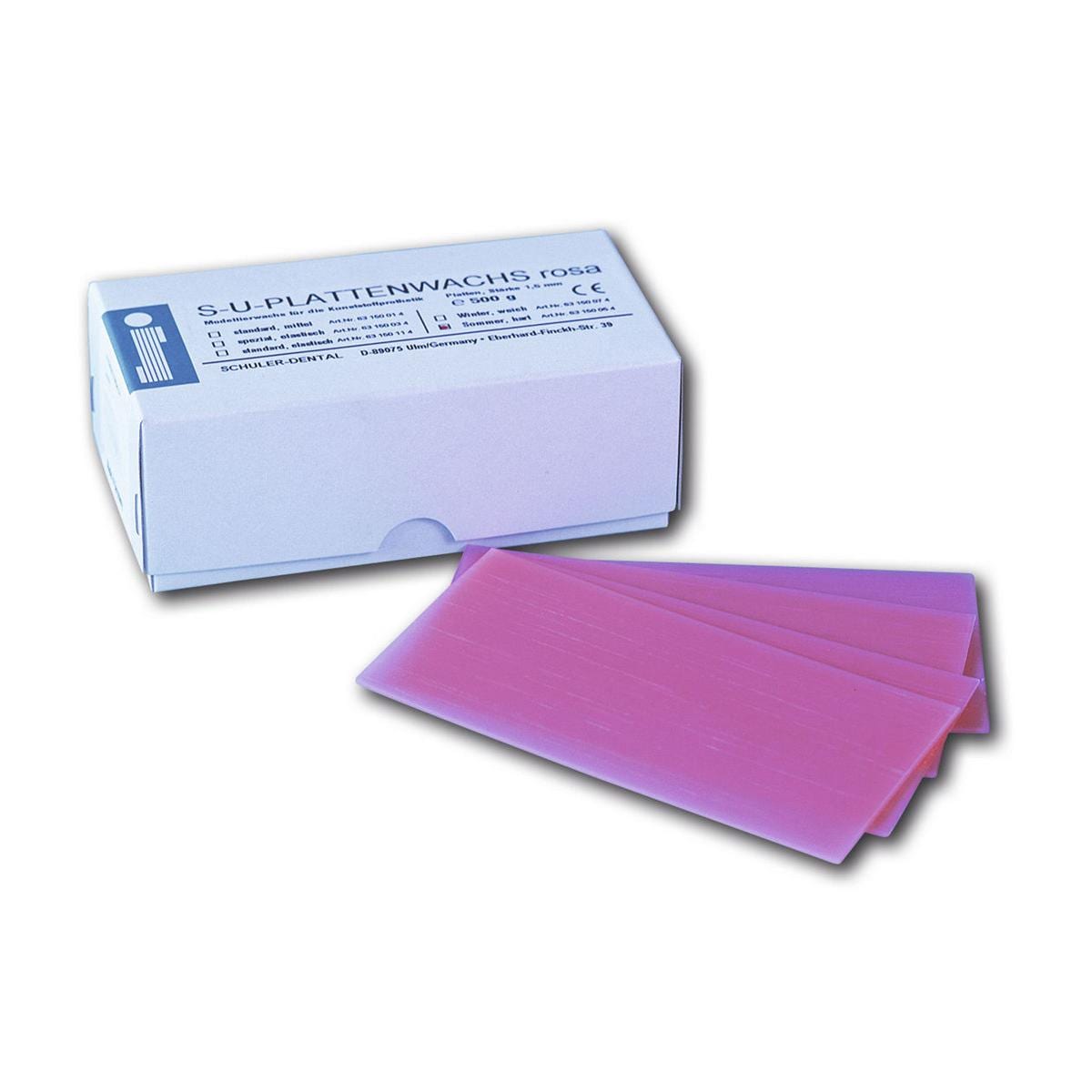 S-U Plattenwachs, rosa - Sommer, hart, Stärke 1,5 mm, Packung 500 g