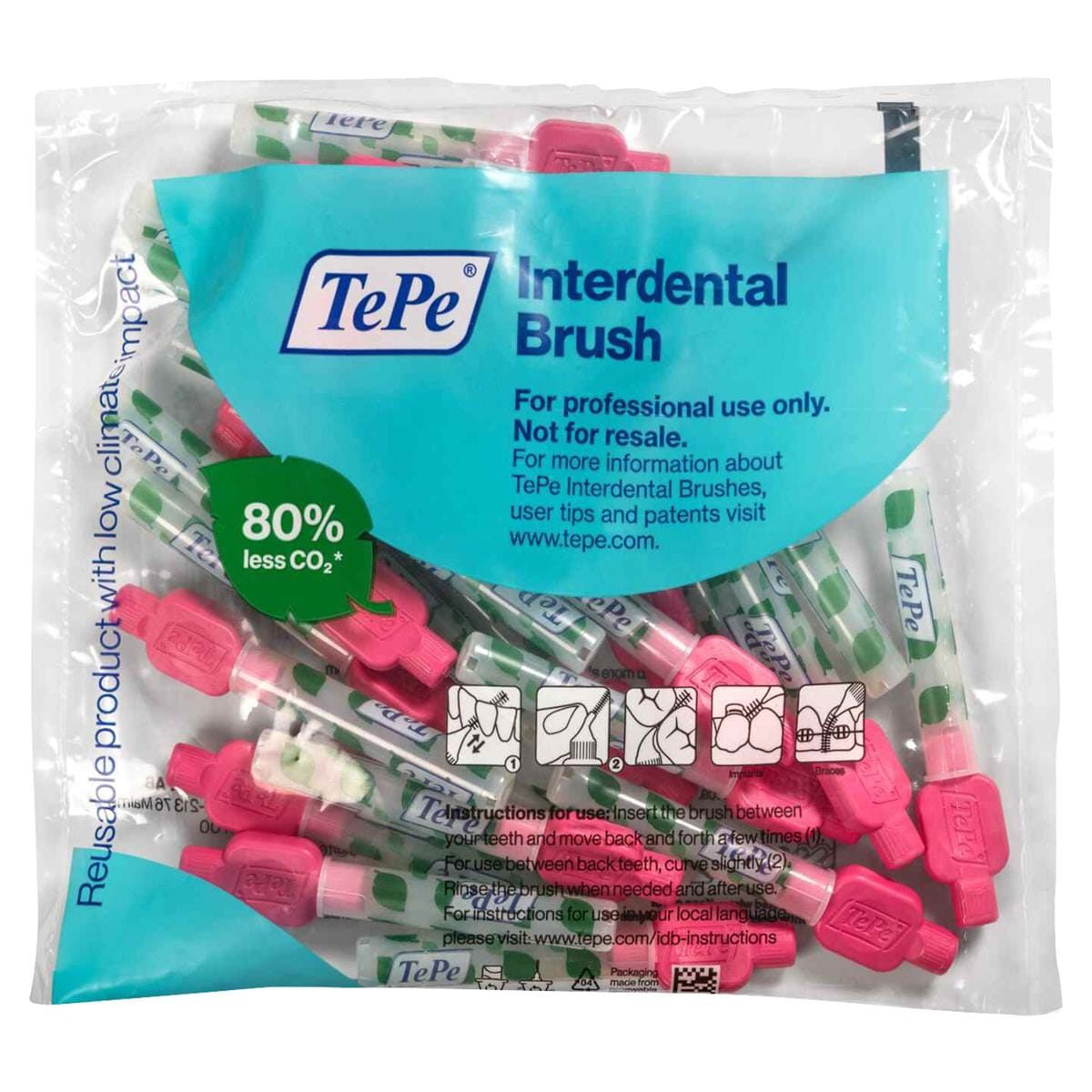 TePe Interdentalbürsten - Multipack - Pink - xxxx-fein, Ø 0,4 mm, Packung 25 Stück