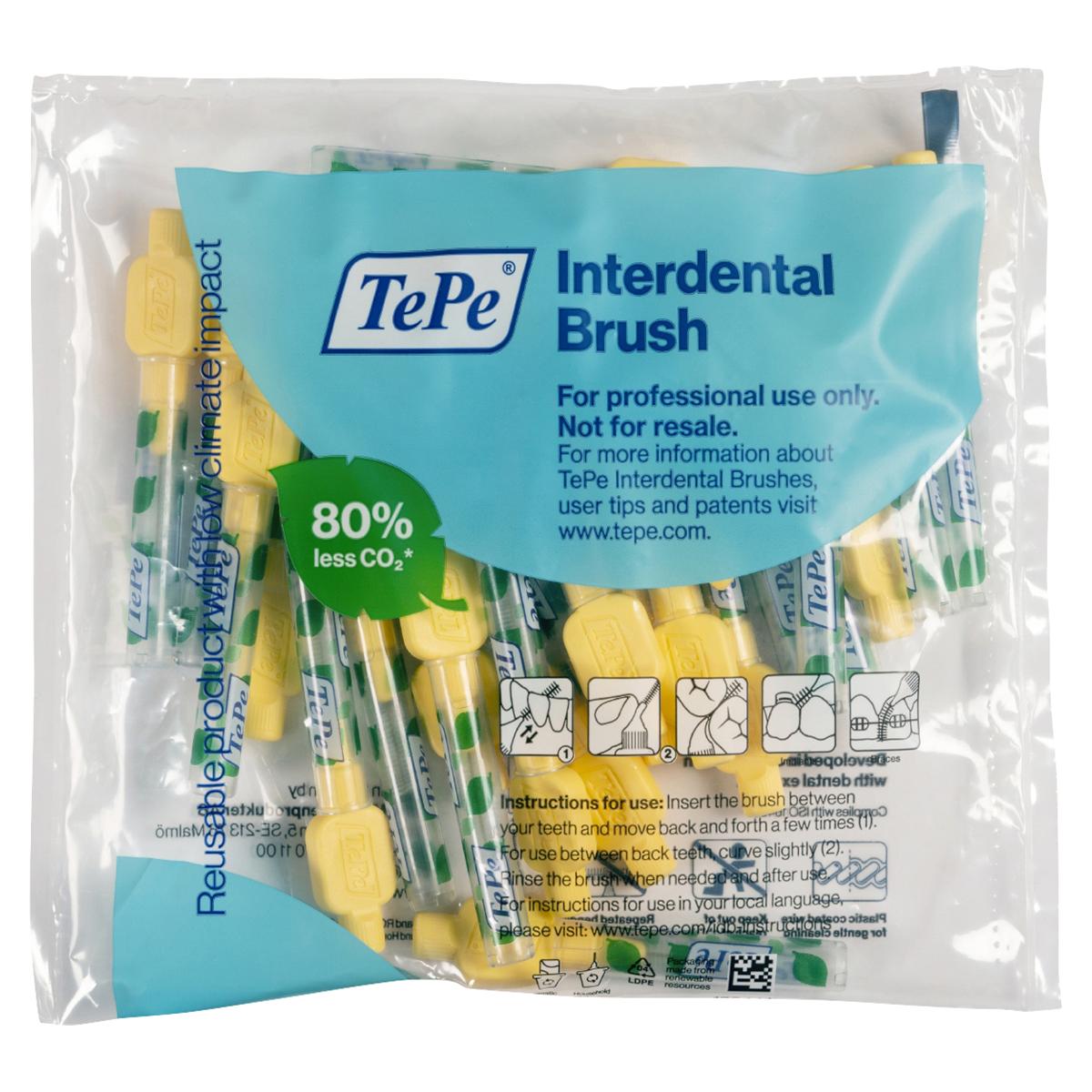 TePe Interdentalbürsten x-soft - Multipack - Hellgelb - fein, Ø 0,7 mm, Packung 25 Stück