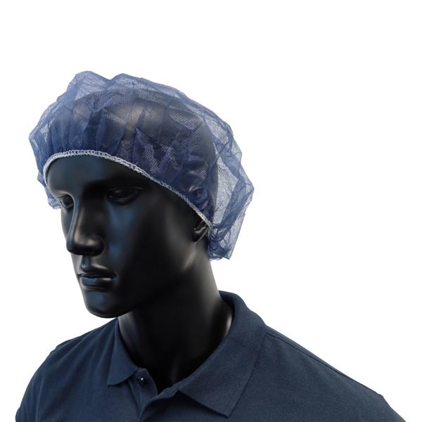 Baretthauben - mittel - Blau, Beutel 100 Stück