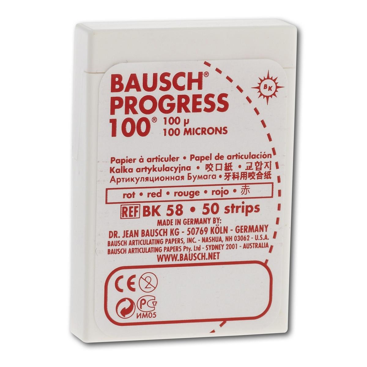 Bausch Progress 100® - BK 58, rot, Streifen gerade, Packung 50 Blatt